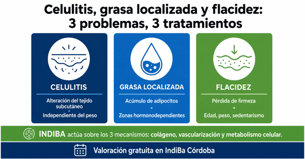 Celulitis, grasa localizada y flacidez diferencias
